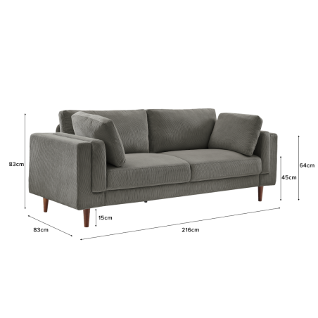 (AS-IS) NERA 3 Seater Sofa