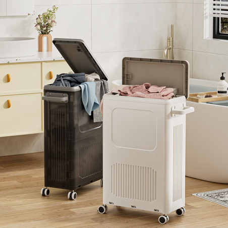 RUARC Flip Top Laundry Basket with Wheels