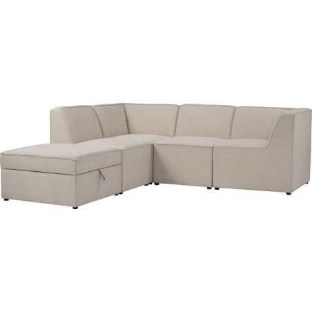 TRAVIS 3 Seater Corner Extended Modular Sofa with Storage Ottoman