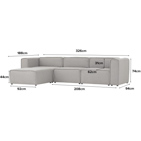 ALURA L-Shaped Modular Sofa with Ottoman