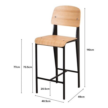 (AS-IS) INGEL Bar Stool with Backrest