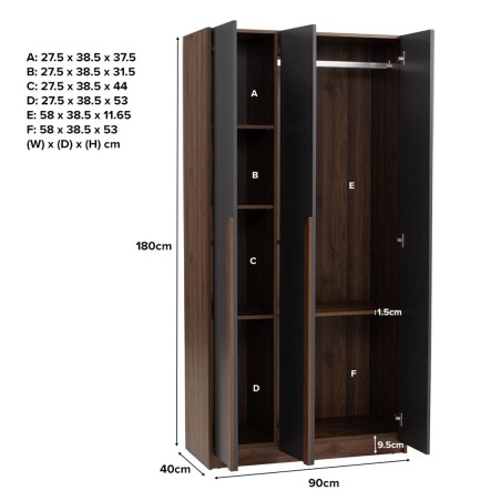 (AS-IS) MANDO Wardrobe with 3 Doors