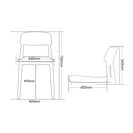 (AS-IS) PODRICK Chair, Stackable