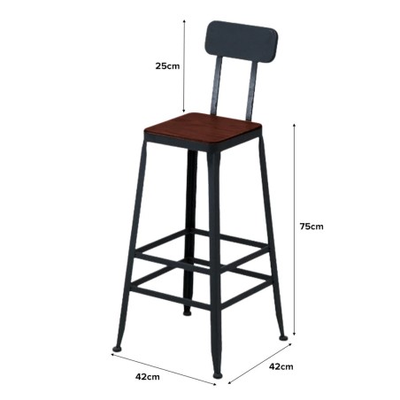 (AS-IS) RT-02 Bar Stool with Backrest