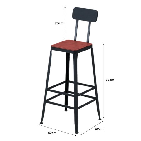 (AS-IS) RT-02 Bar Stool with Backrest