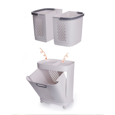 VINZ Laundry Storage Basket on Castors