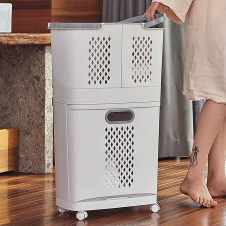 VINZ Laundry Storage Basket on Castors