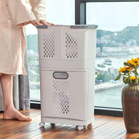 VINZ Laundry Storage Basket on Castors