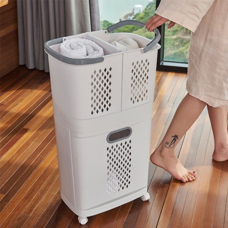 VINZ Laundry Storage Basket on Castors