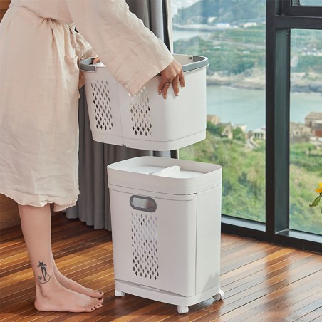 VINZ Laundry Storage Basket on Castors