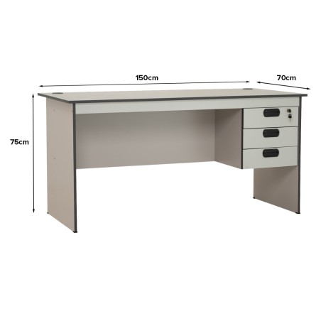 EDWARD Desk with 3 Drawers