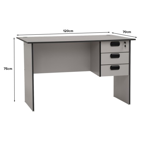 EDWARD Desk with 3 Drawers