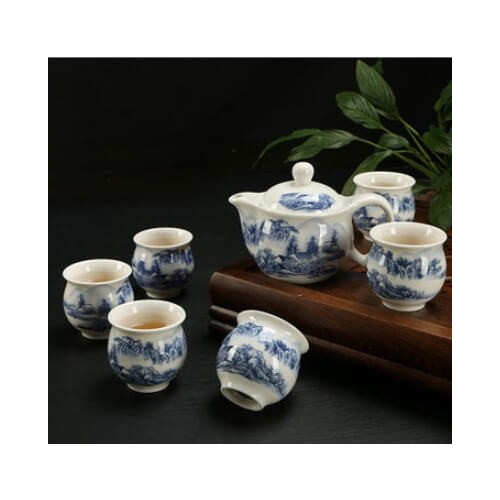 Premium XL Ceramic Teapot Set 6PCs (Design 4)