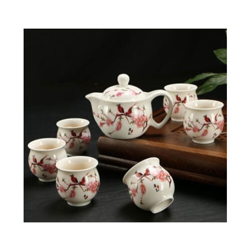 Premium XL Ceramic Teapot Set 6PCs (Design 9)