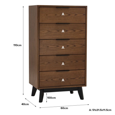 MOLTEN Chest of 5 Drawers MOLTEN Chest of 5 Drawers
