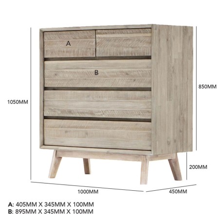 MADRID Chest of 5 Drawers, acacia MADRID Chest of 5 Drawers, acacia