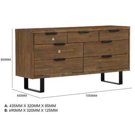 BURNHILL Chest of 7 Drawers BURNHILL Chest of 7 Drawers
