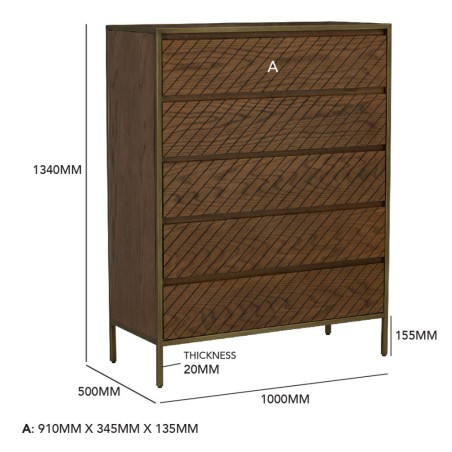 WELLINGHAM Chest of 5 Drawers WELLINGHAM Chest of 5 Drawers