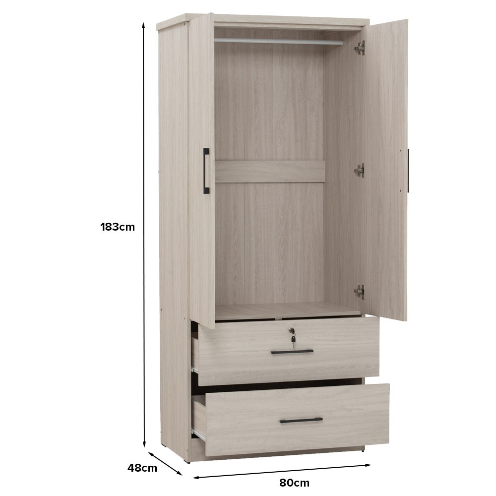 DUBLIN Wardrobe with 2 Doors and Drawers - JIJI.SG
