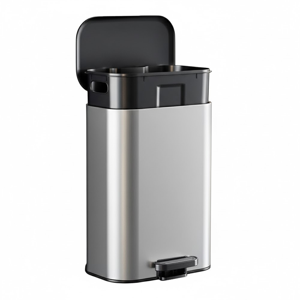 MANSH Soft Closing Steel Waste Bin - JIJI.SG