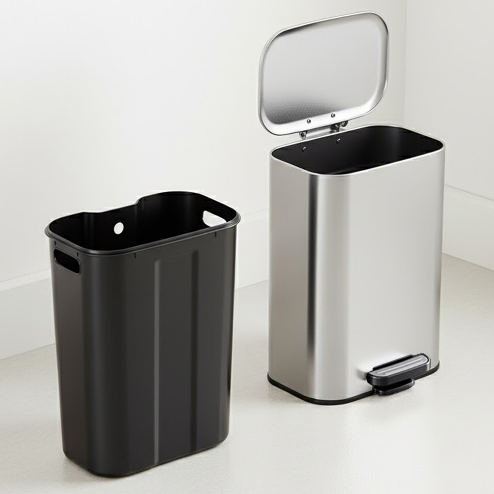 MANSH Soft Closing Steel Waste Bin - JIJI.SG