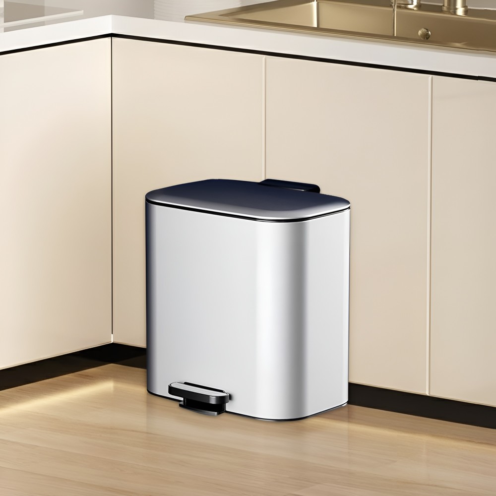 MANSH Soft Closing Steel Waste Bin - JIJI.SG