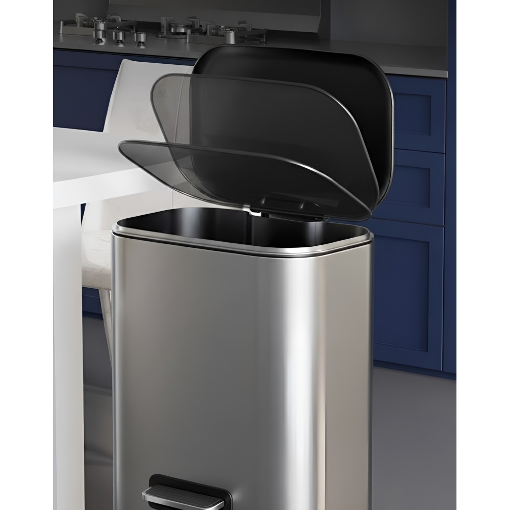 MANSH Soft Closing Steel Waste Bin - JIJI.SG