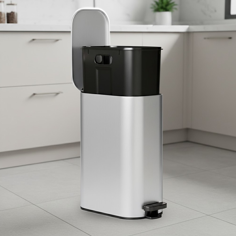 LEVON Soft Closing Waste Steel Slim Bin - JIJI.SG