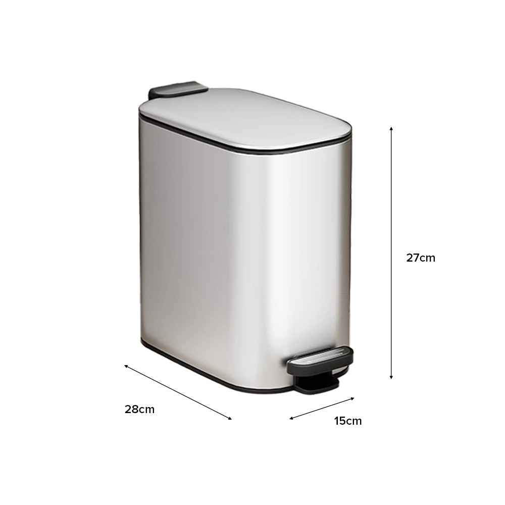 LEVON Soft Closing Waste Steel Slim Bin - JIJI.SG