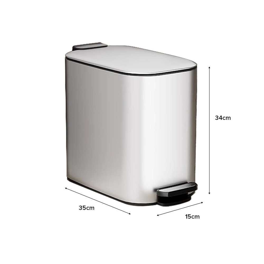 LEVON Soft Closing Waste Steel Slim Bin - JIJI.SG