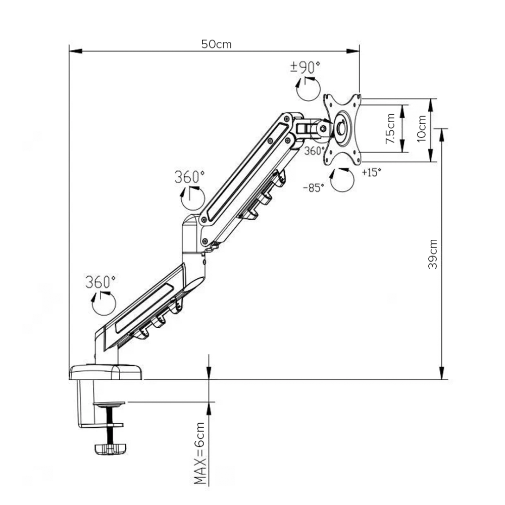 FLEXISPOT F5 Monitor Arm - JIJI.SG