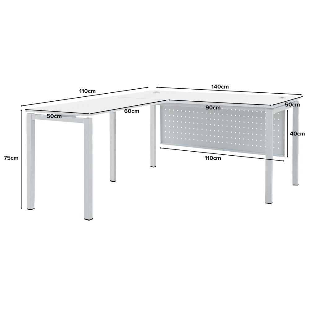 FORSBERG L-Shaped Office Desk with Modesty Panel - JIJI.SG