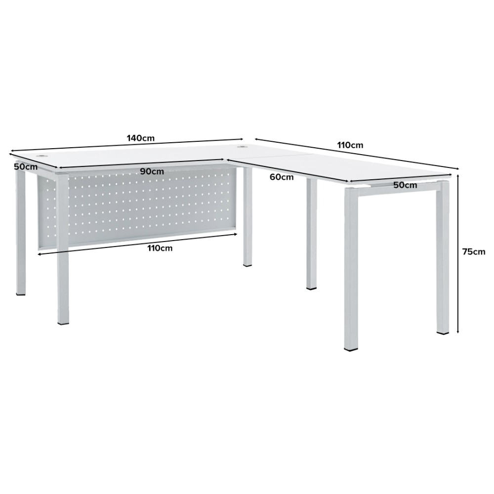 FORSBERG L-Shaped Office Desk with Modesty Panel - JIJI.SG