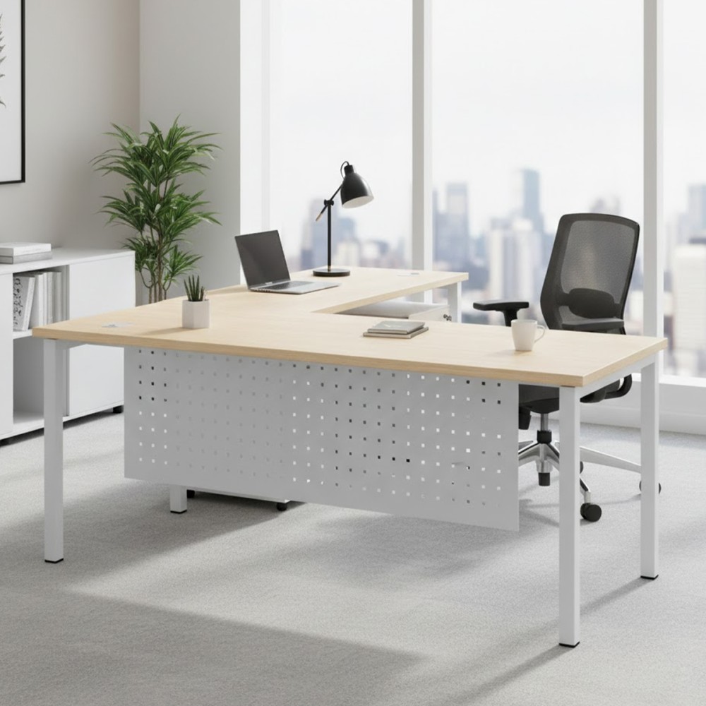 FORSBERG 1 Seater Office Desk with Modesty Panel - JIJI.SG