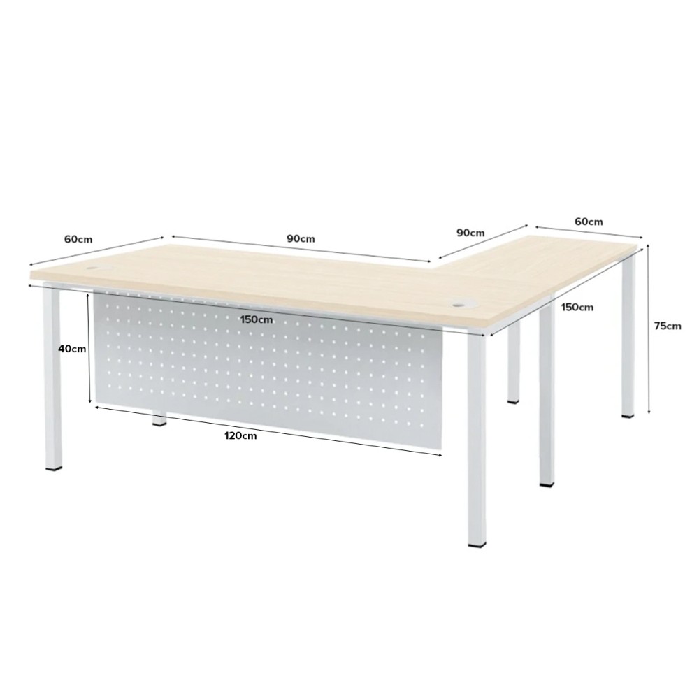FORSBERG L-Shaped Office Desk with Modesty Panel - JIJI.SG