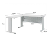 KILIAN L-Shaped Office Desk with Modesty Panel - JIJI.SG