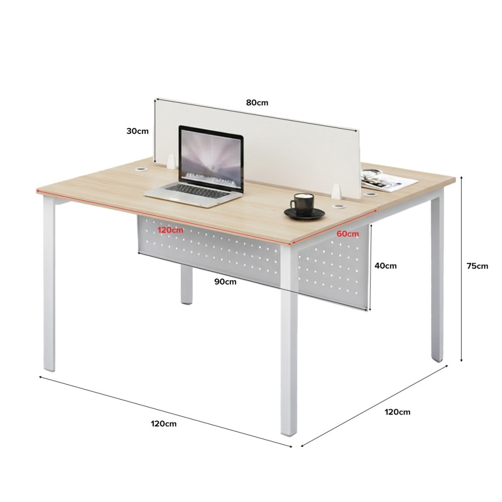 FORSBERG 2 Seater Work Station with Modesty Panel - JIJI.SG