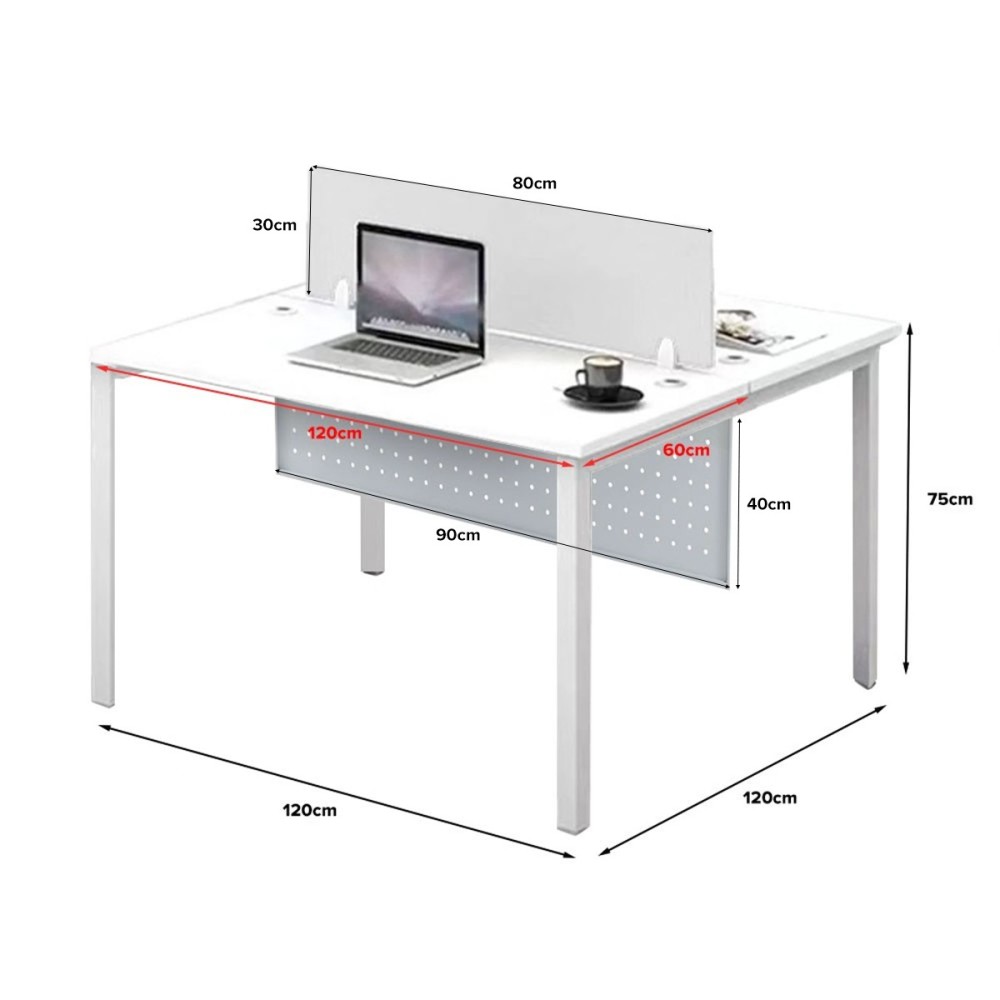 FORSBERG 2 Seater Work Station with Modesty Panel - JIJI.SG