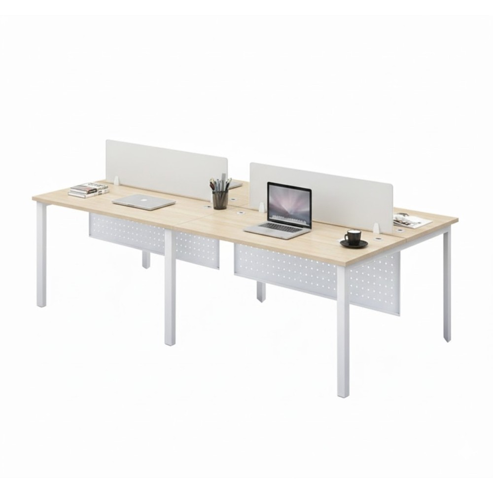 FORSBERG 4 Seater Work Station with Modesty Panel - JIJI.SG