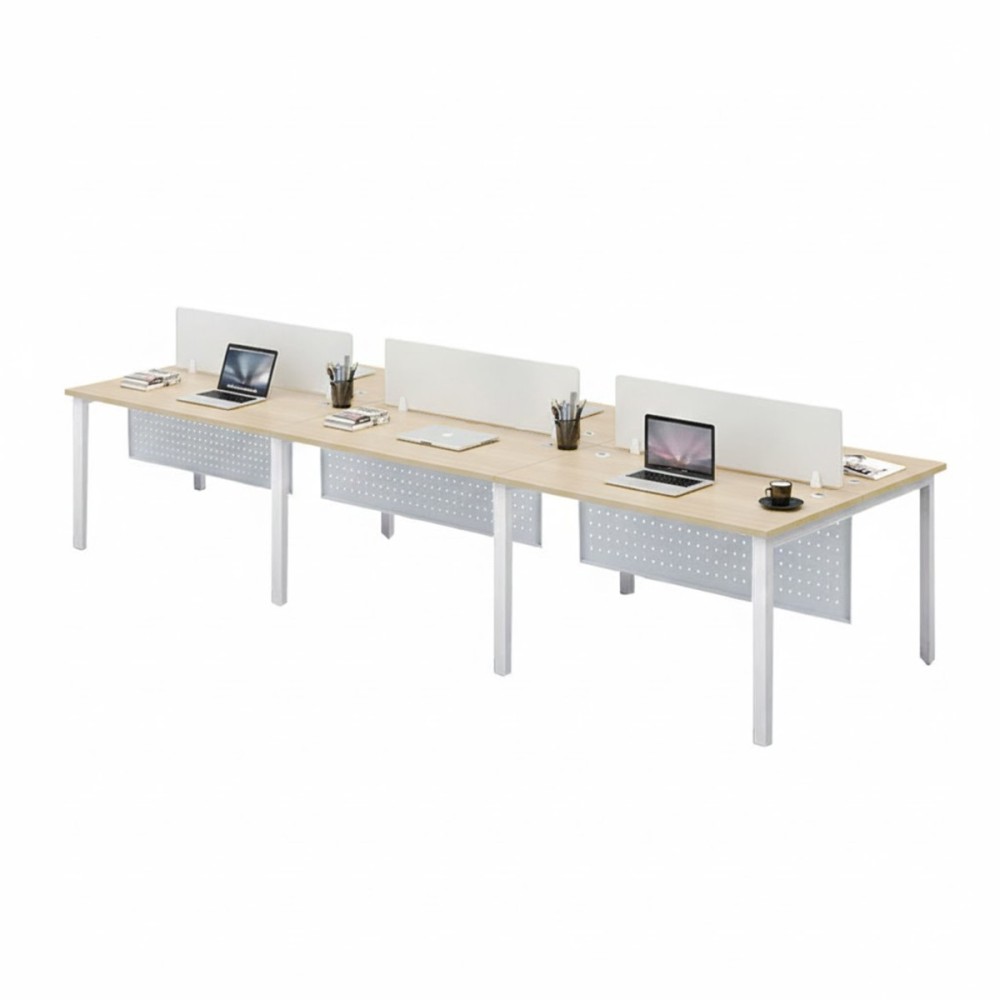 FORSBERG 6 Seater Work Station with Modesty Panel - JIJI.SG