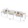 FORSBERG 6 Seater Work Station with Modesty Panel - JIJI.SG