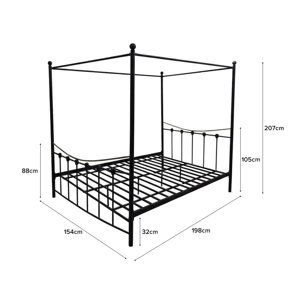 QUENTIN Metal Canopy Bed - JIJI.SG