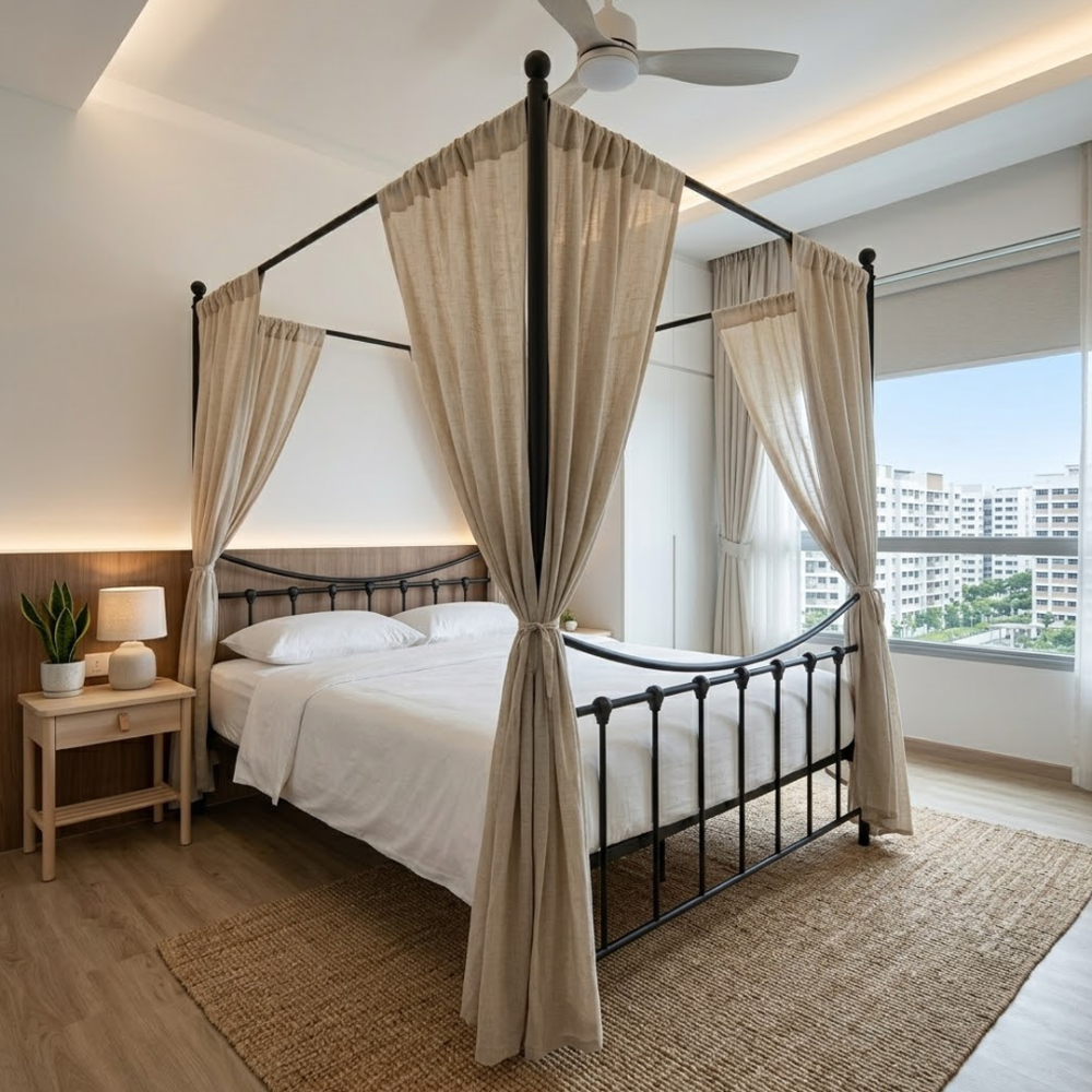QUENTIN Metal Canopy Bed - JIJI.SG