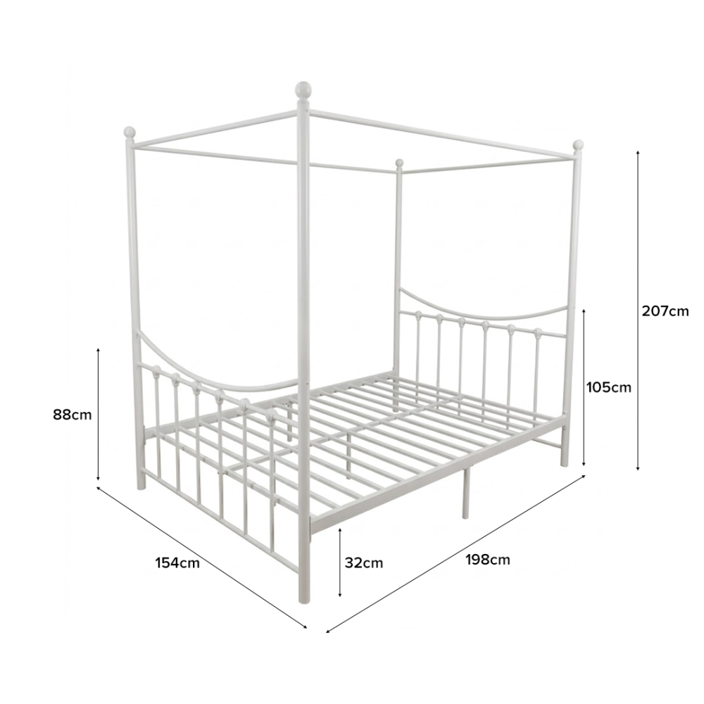 QUENTIN Metal Canopy Bed - JIJI.SG