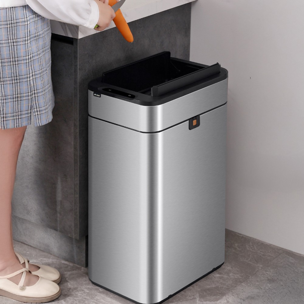 MAEVE JAH Stainless Steel Dustbin With Smart Motion-Sensing Lid - J...