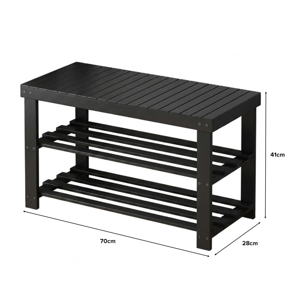 TREGNA Bamboo Shoe Rack Bench - JIJI.SG