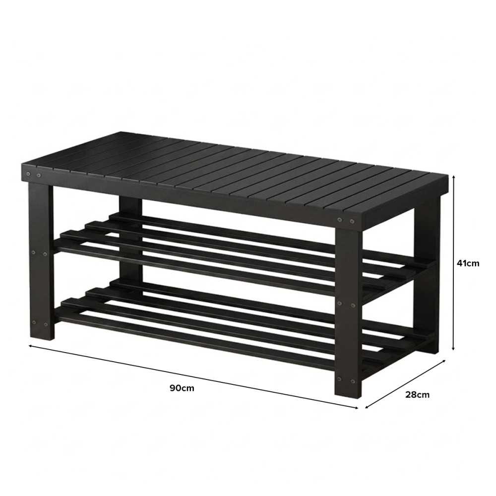 TREGNA Bamboo Shoe Rack Bench - JIJI.SG