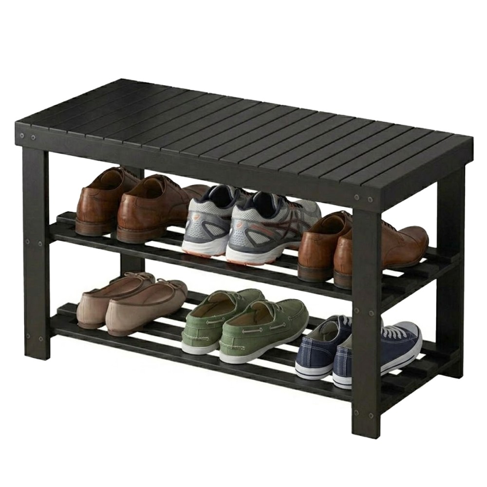 TREGNA Bamboo Shoe Rack Bench - JIJI.SG
