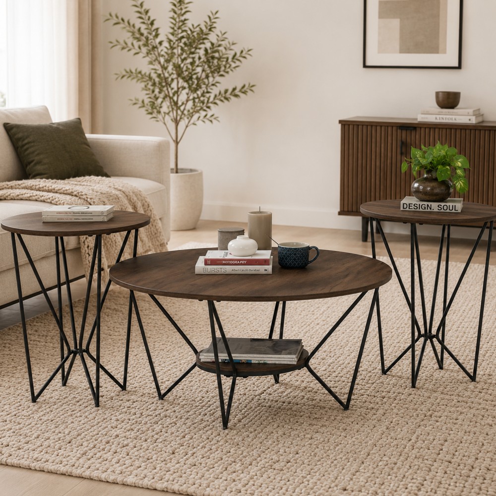 GIOLA Set of 3 Round Coffee Table - JIJI.SG
