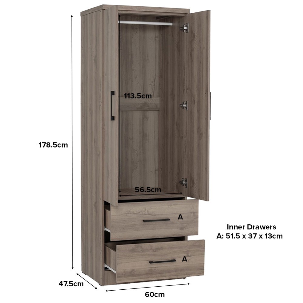 DUBLIN Wardrobe with 2 Doors - JIJI.SG